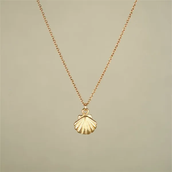 

925 silver 18k gold jewelry natural shell pendant choker chain necklace