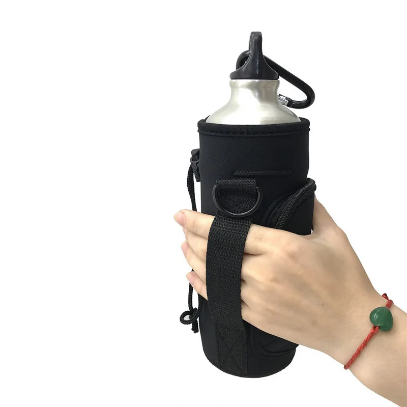 Water Bottle Carrier Bag Holder Sleeve With Adjustable Shoulder Strap And Porket Insulated