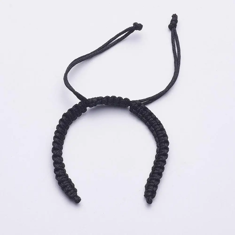 PandaHall Black Braided Nylon Cord for DIY Bracelet Making
