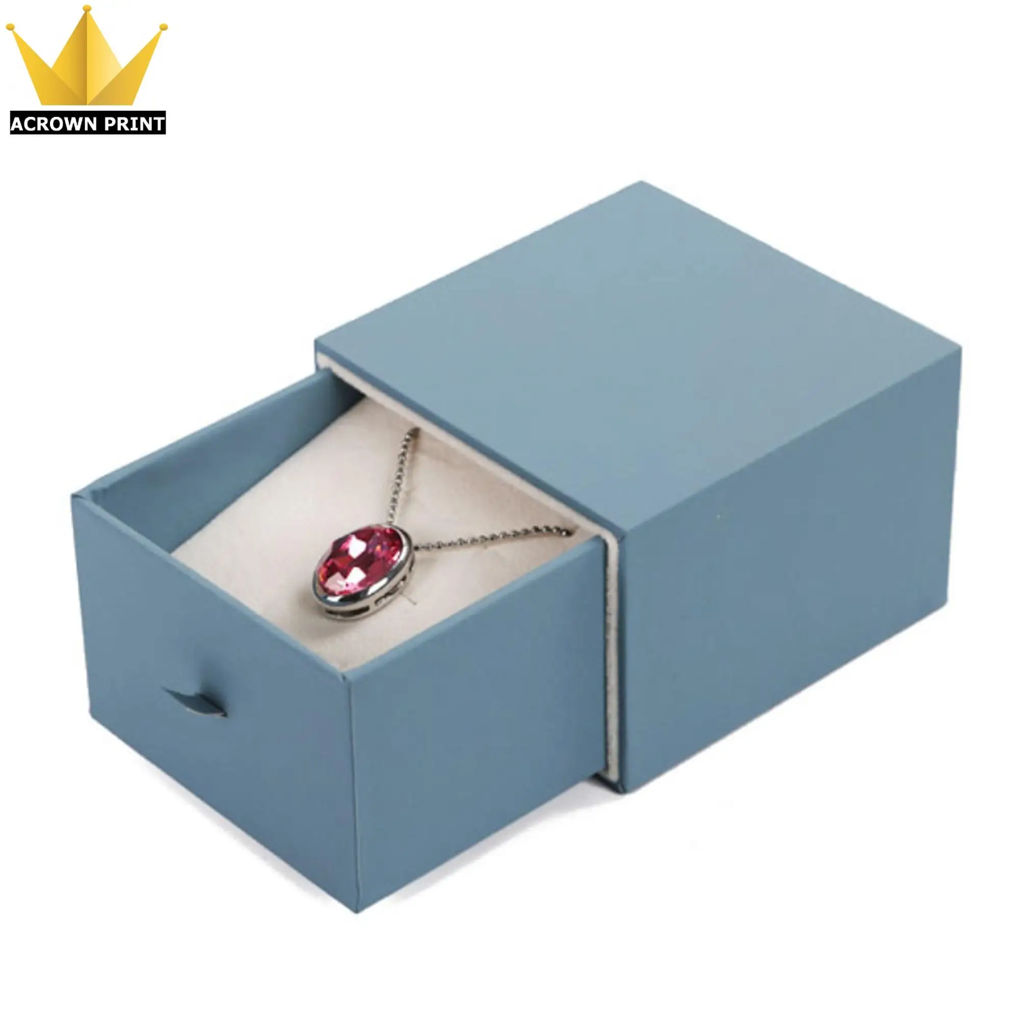 Cream Square Luxury Jewelry Choker Necklace Gift Box With Foam Insert