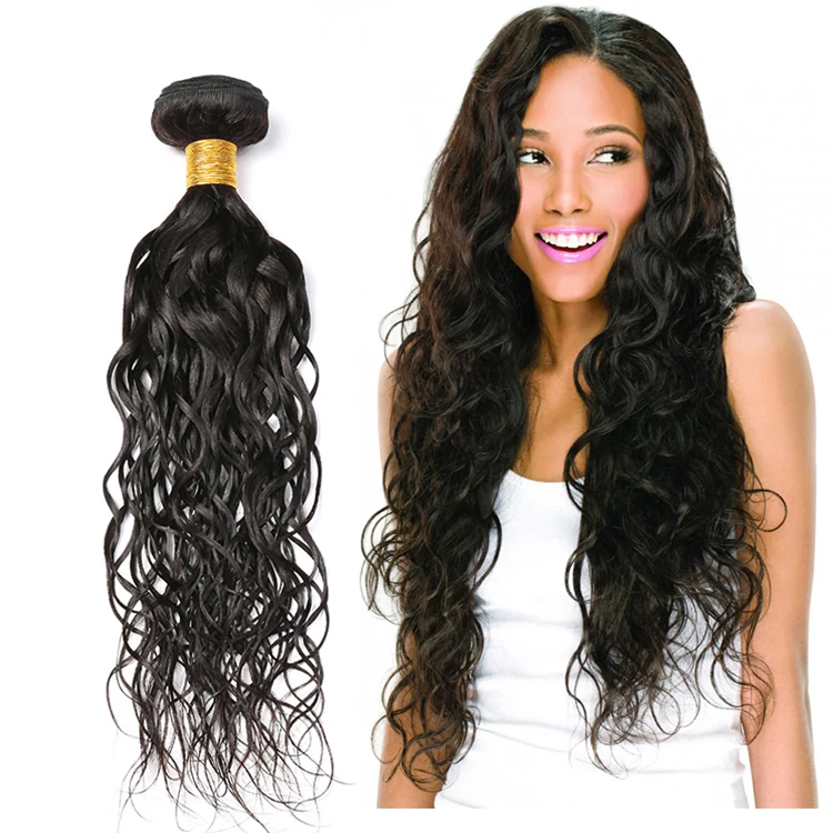 

8A Grade Cheap Price Indian Black Nature Wave Meche Bresilienne Human Hair Weaving Bundles with Closure and Frontal, 1b natural black