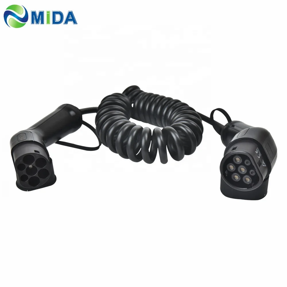 

Three Phase 16A/32A Mode 3 Charging Cable Mennekes Type 2 To Type 2 EV Spring Cable Car Charger Lead Cord