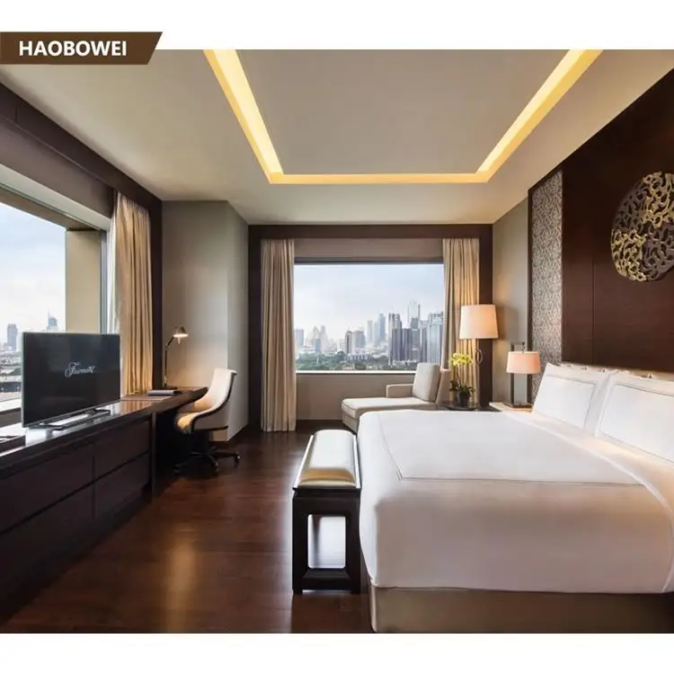 
European style mdf hotel bedroom foshan with night stand/ hotel bed base 