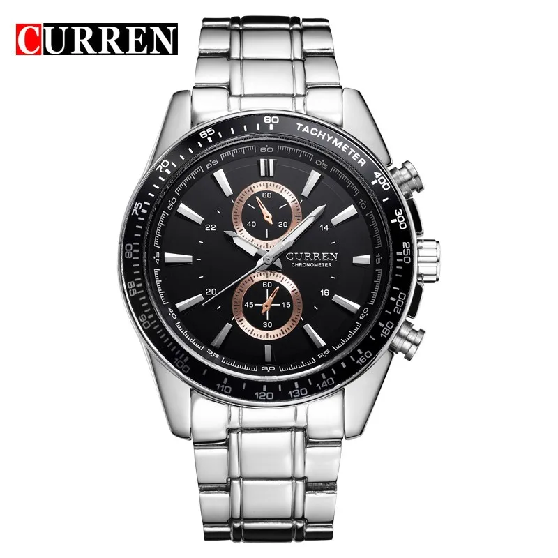 

2018 Mens Fashion Watches Business Casual Full Stainless Steel Heavy Dial Japan Movt Quartz Luxury Curren 8010 Men Wrist Watch