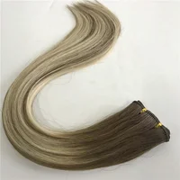 

Best Virgin Hair Factory Full And Soft Brazilian Mink Balayage Color HandTied hair Weft extensions