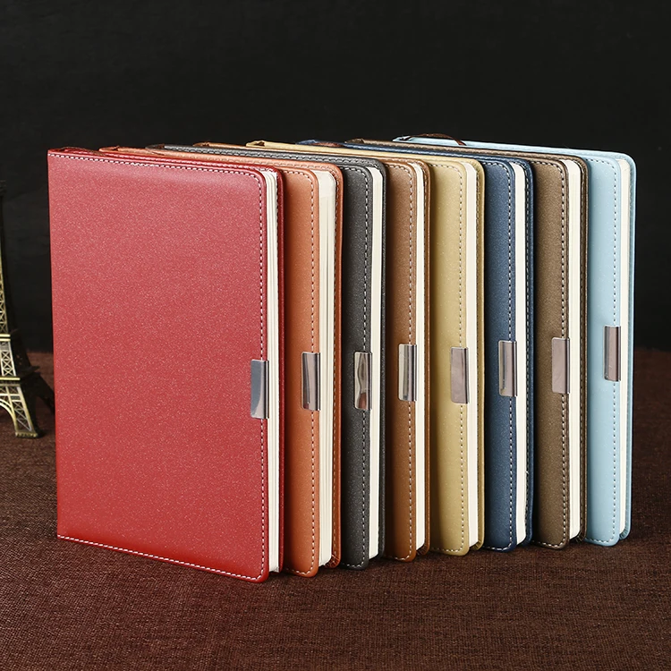 Custom A5 Size PU Leather Diary Paper Note Book With Logo Printing