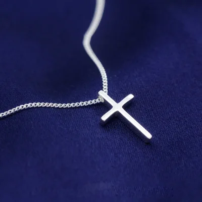 

Women Fashion 925 Pure Silver Chain Cross Pendant Necklace