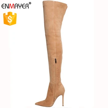 thigh high stiletto boots suede