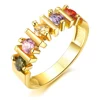 Fancy diamond ring color crystal copper ring for women 18k gold jewelry set and bracelet