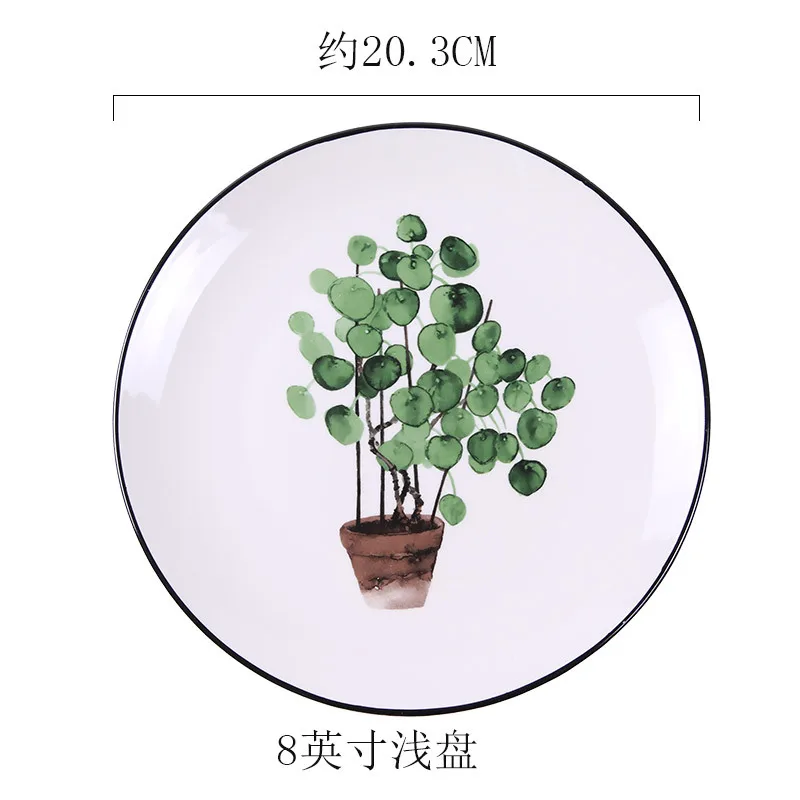 
New design botanical dish plate ceramic cake/dessert plates 