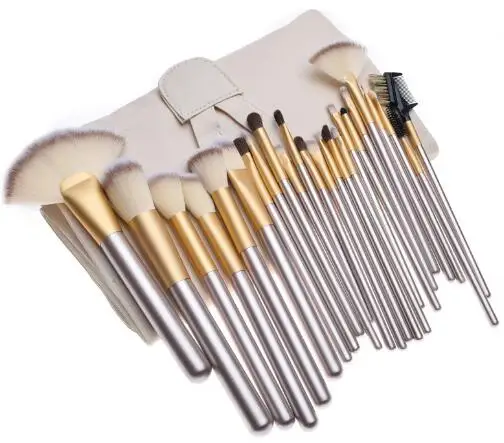 

24pcs wholesale low MOQ glitter makeup brush morphe makeup brushes with bag custom logo makeup brush set, Customized color