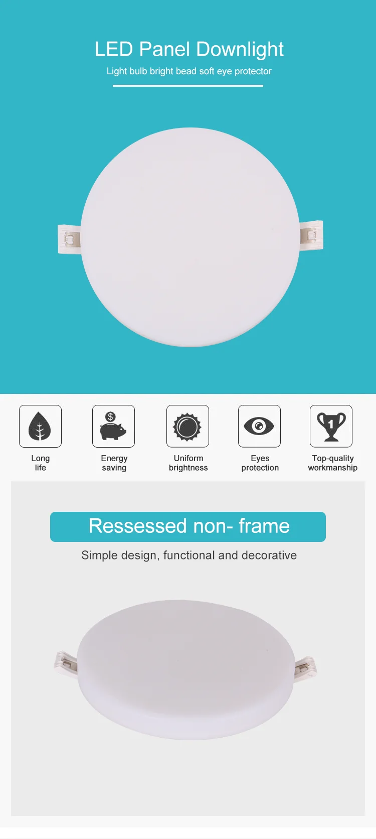 white housing 10watt 18wattround panel lamp downlight surface 2835 36watt led ceiling lights