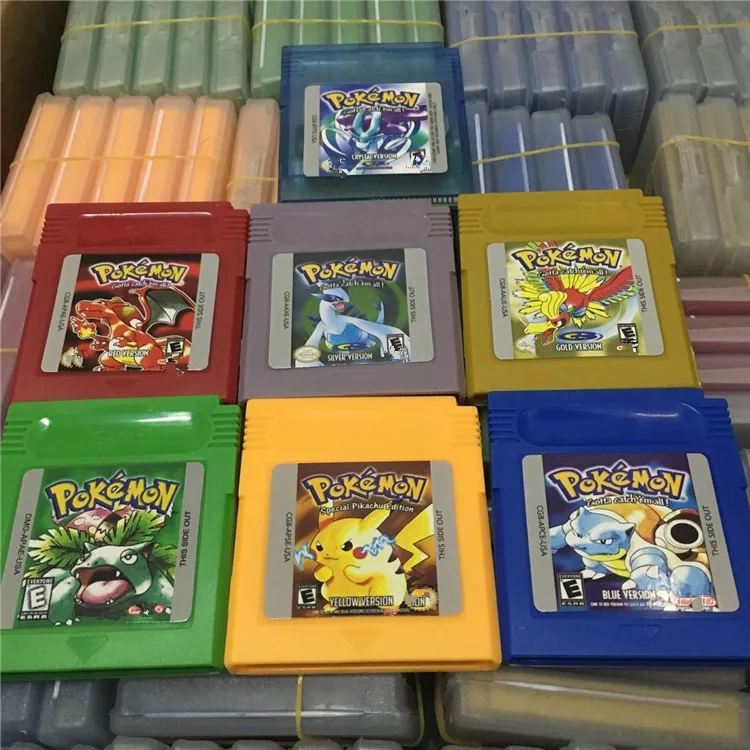 

Wholesale High quality Pokemon Games Cards for gba gbc, Gold,silver,crystal,yellow,blue, red,green