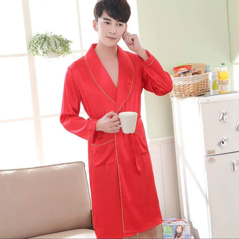 red silk dressing gown mens