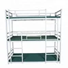 bedroom furniture hostel bunk beds metal steel pipe triple bunk bed 3 layers