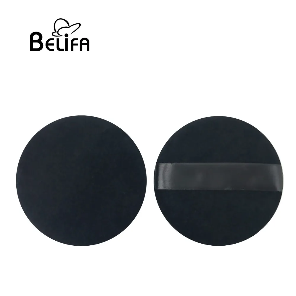 

Belifa custom private label oem  large black 100% pure cotton makeup loose powder puff, Black/ customized color