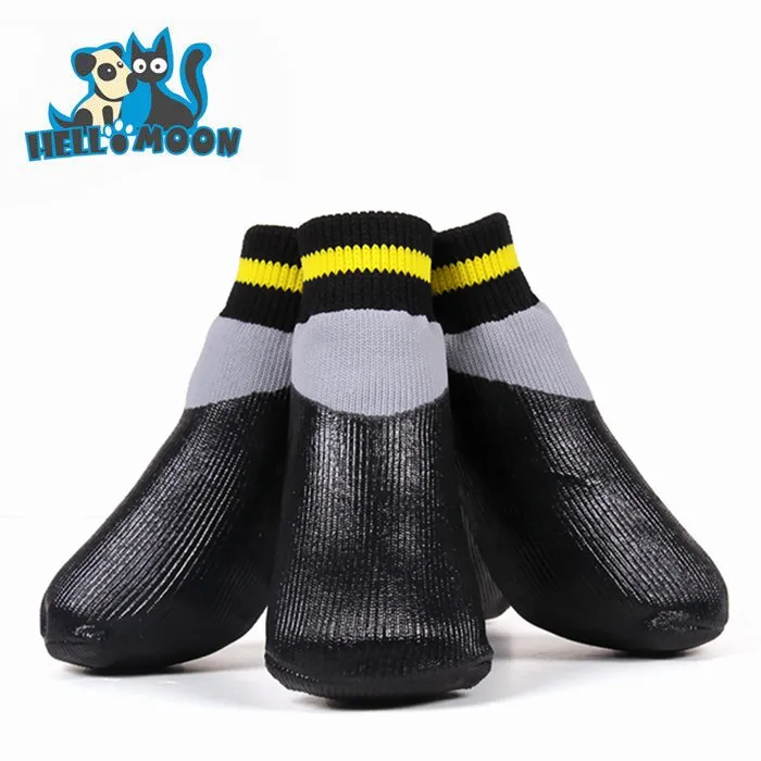 

HELLOMOON Comfortable Anti Slip Rubber Waterproof Pet Shoe Socks for Dogs Cats, Blue;green;coffee;orange;purple;black
