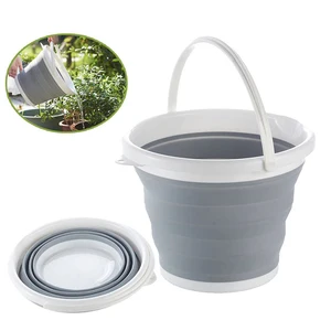 Image of Portable Silicone Water Folding Bucket Bath Home Outdoor Car Wash Fishing Plastic Retractable Bucket
