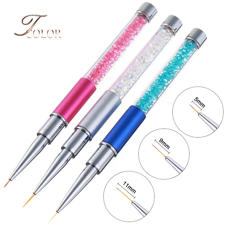 

New Design Professional Beauty Tool 3pcs Crystal Nail Art Brush Kit, Blue;black;white or accept customized