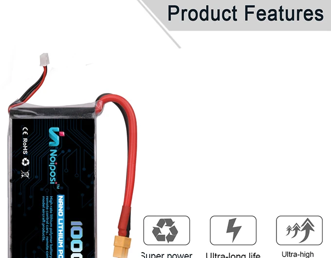 High Capacity Lipo Battery 10000mAh 7.4V 2S 25C 50C RC lithium polymer Battery Pack for Hobby UAV