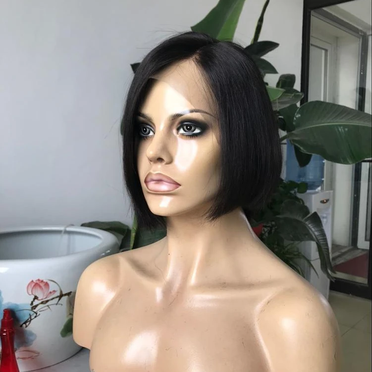 

Joywigs 2018 New Style Hot Selling Natural Looking 100% Human Hair Short Bob Lace Front Wig 8in 150% Density