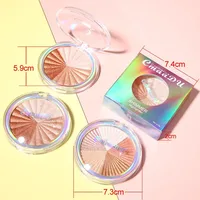 

whole sale in stock cmaadu 5-in-1 3D glowing shimmer glitter highlighter palette kit 5 colors pressed powder private label
