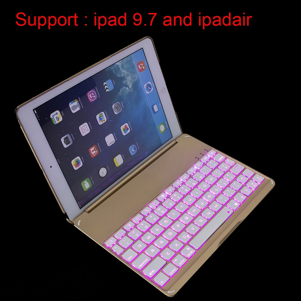 

Bluetooth keyboard with case for iPad pro 9.7 inches and ipadair will glows at night, As the picture