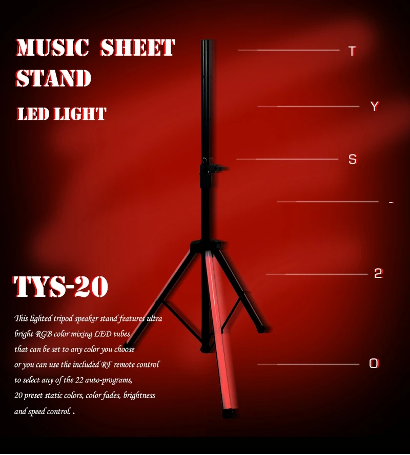 Height Adjustable Tripod Heavy Duty Dj Pa Audio Speaker Stand With Led Light Buy Tripod