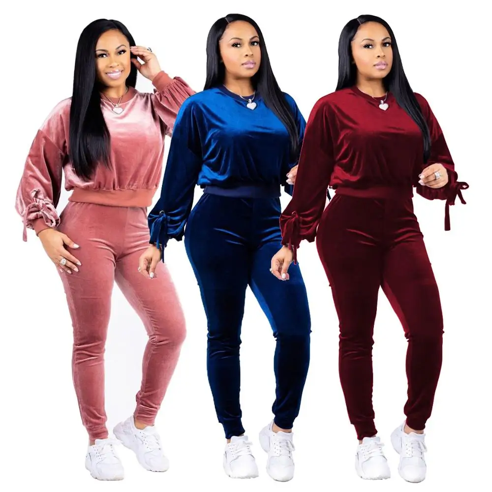 

Blank custom ladies 2 piece jogging suits wholesale