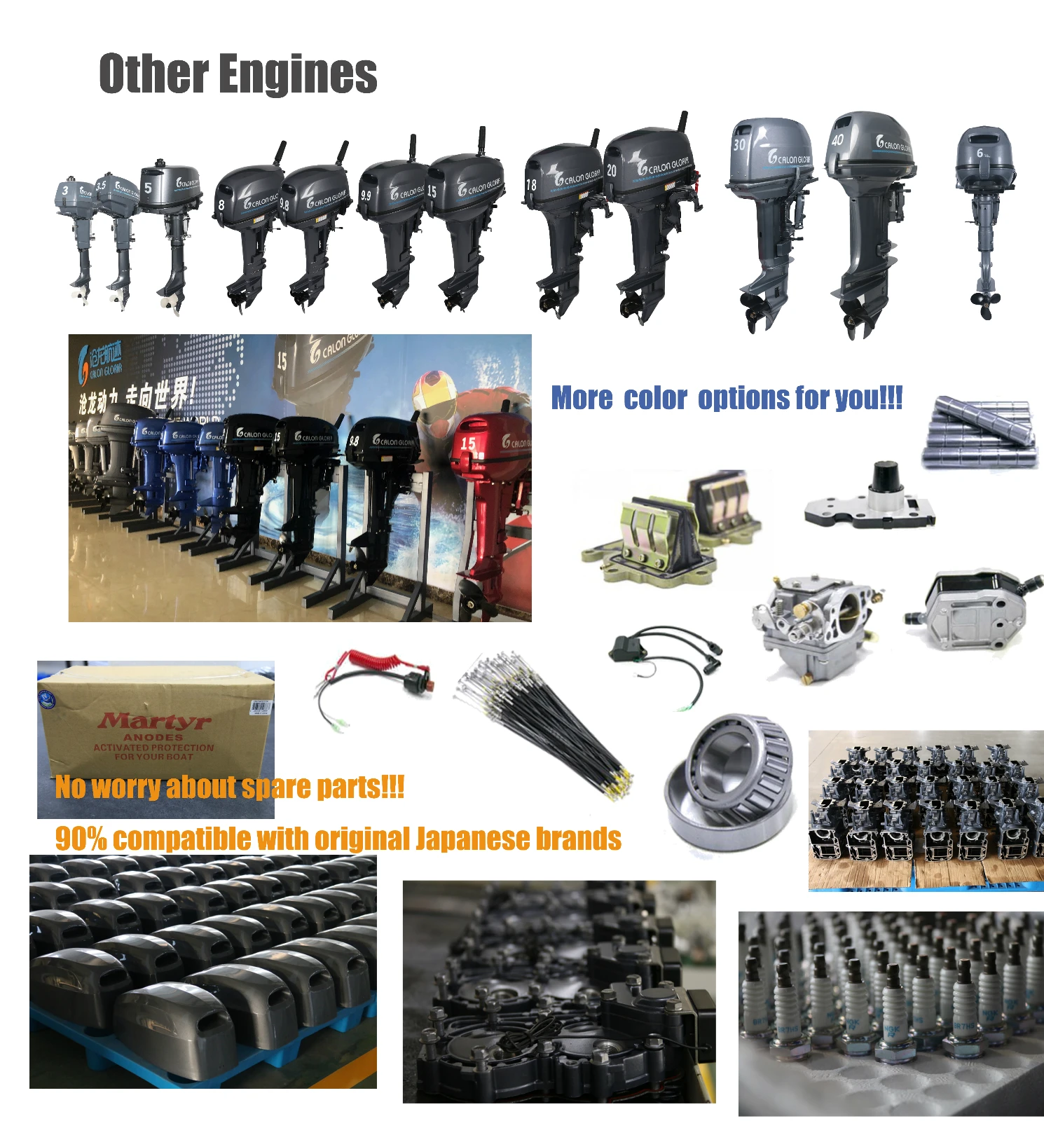 colourful series fishing used 15 outboard engine with factory price