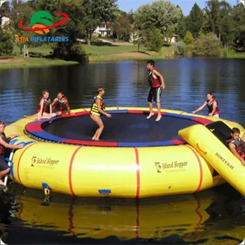 inflatable lake trampoline