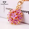 Couple metal keychain creative gifts color stereo hollow five leaf grass pendant keychain