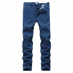 Europe Style High Street Destroyed Jeans Mens Elastic Pants Europe Style High Street Destroyed Jeans Mens Elastic Pants