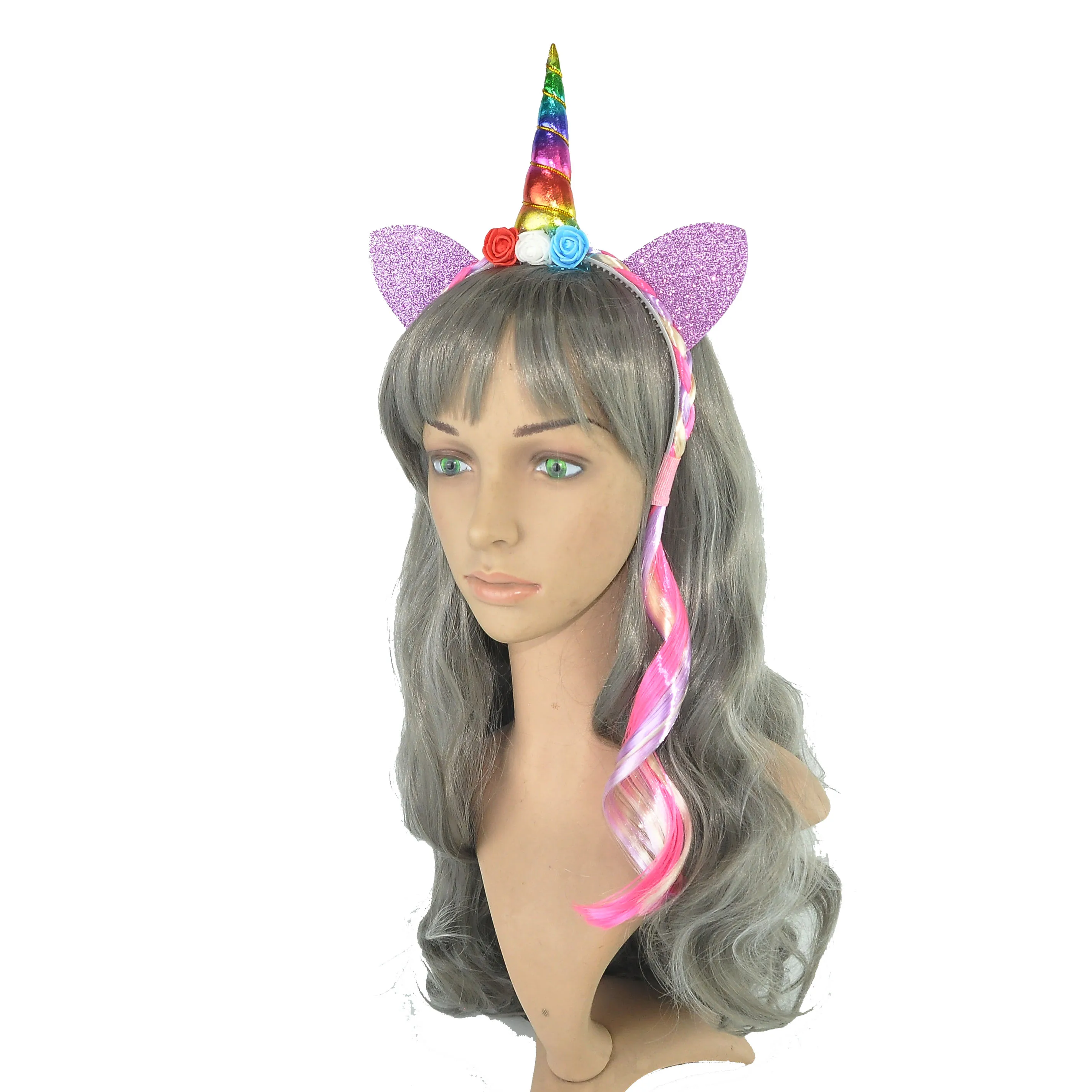 Wholesale Party Hair Accessories Cat Ears Kids Braid Unicorn