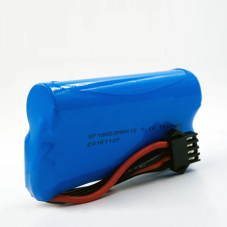 Rc Helicopter Battery 18650 7.4v 1500mah Li Ion High Drain 15c With 4 ...