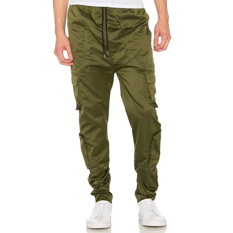 Yl Oem Custom Fashion Olive Green Mens Cargo Pants Men With Side ...