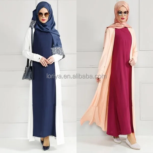 

Hot Selling High Quality Two-Piece Muslim Dress Abaya(dree and coat), Four colors