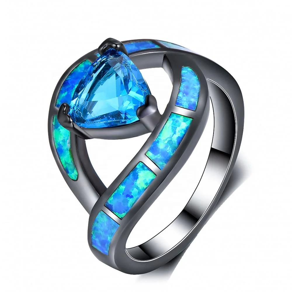 

Creative Design Original Opal Black Gold Ring Women Jewelry Wholesale