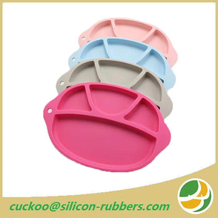2017 Custom Printed Silicone Rubber Heat Resistant Baby Dinner Plate