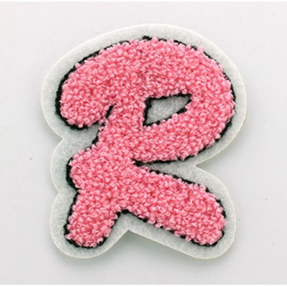 3D Varsity Style Lowercase Pink 5cm Chenille Iron-On Patch