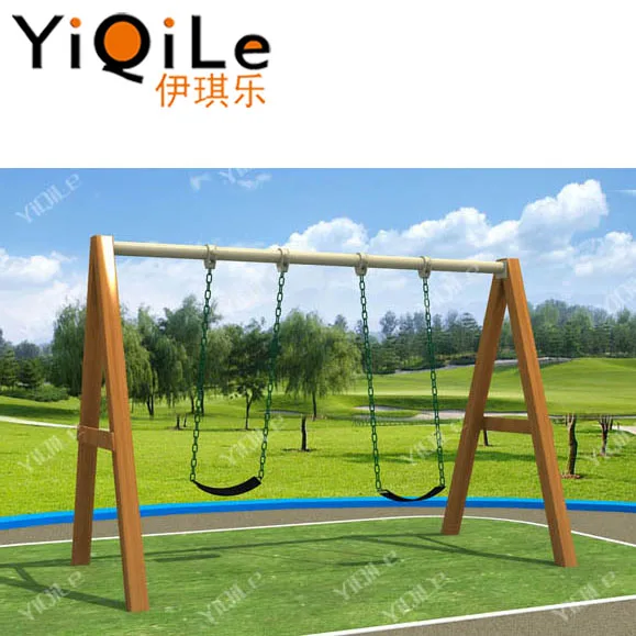 double swing set with baby seat