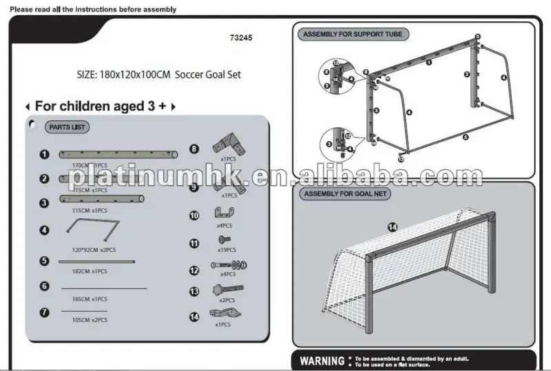 Soccer Goal (Alu, 180CM Width x 120CM Height x 80CM Depth), View soccer