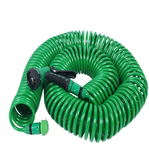 Image of 50FT Garden Water Coil Hose With 7 Patter Nozzle