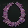 WT-G101NEWESTCoated Mystic Titanium Purple Matte Natural Quartz Crystal Pointed spike beads