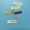 Promotional durable custom gold, silver thread logo polyester woven label