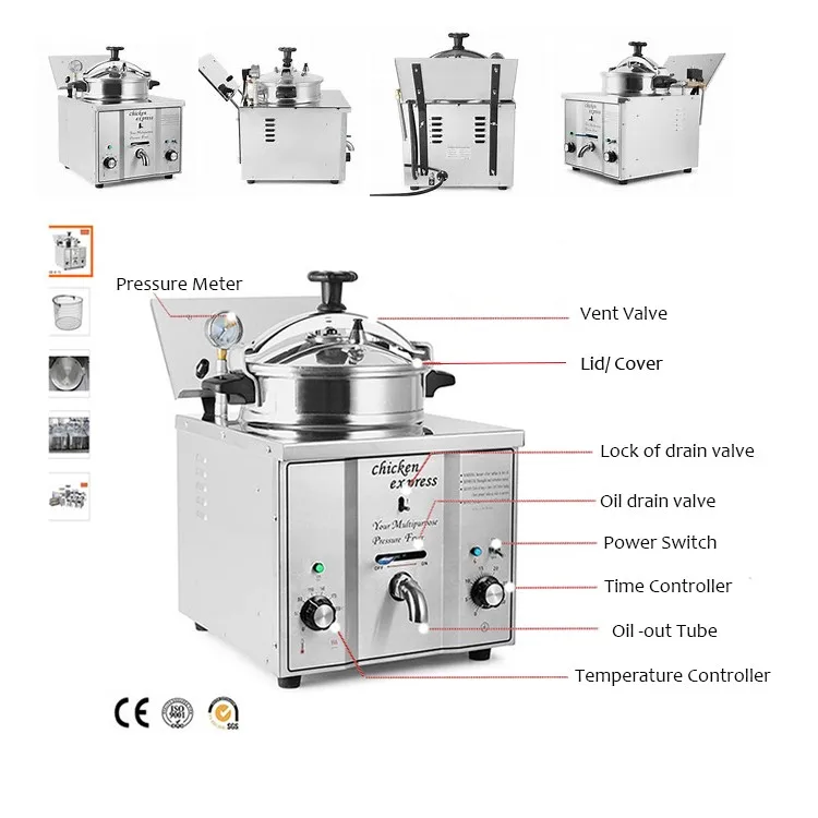 Chicken Restaurant Equipment Broaster Chicken Pressure Fryer Countertop