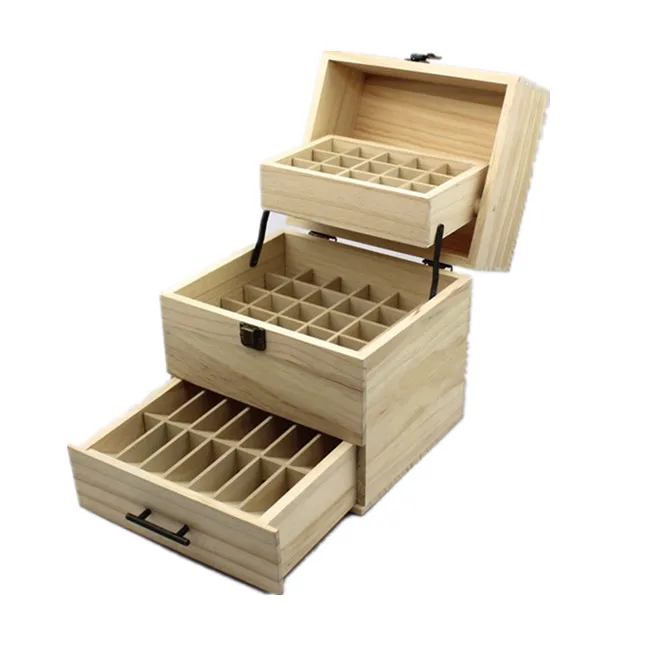 59 Fächer Ätherische Öle Box - Holz Aufbewahrung Für Duftöle & Kosmetik