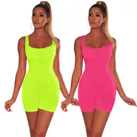 

women summer latest design Sexy active sport workout sleeveless racerback bodycon short romper jumpsuits