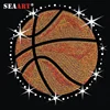 Hot Sale Solid Basketball Rhinestone Hot Fix Heat Transfer Motif