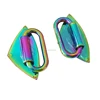 Free Samples Hanging Plated Iridescent Alloy Handbag Strap Anchor Connector With Triangle Shape